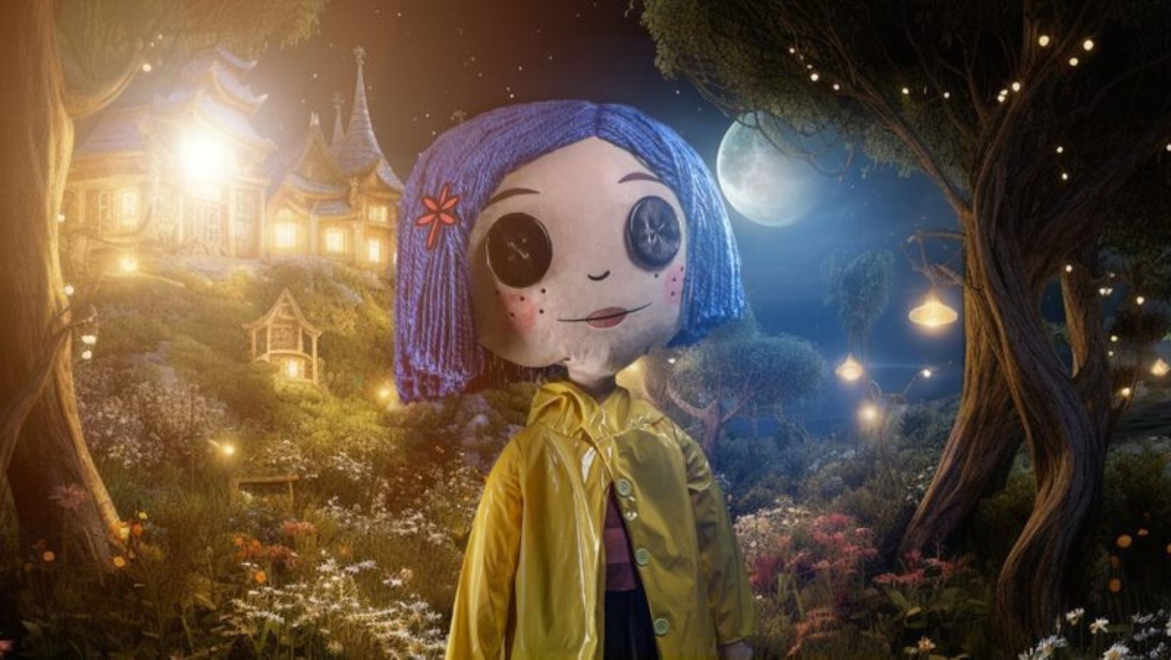 Coraline with Button Eyes Life-Size Plush Doll, Coraline Doll